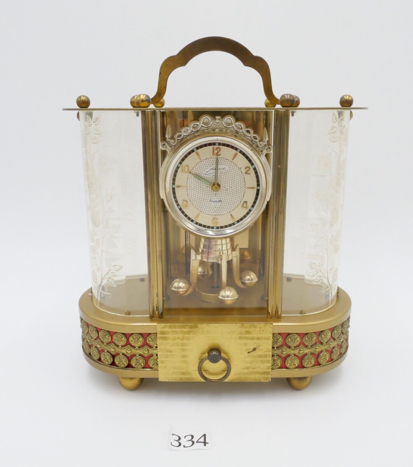 1950 SCHMID Spieluhr Jahresuhr 8 Tage Vintage Musik Kusswalzer Drehpendeluhr - Antikhandel-Stuttgart