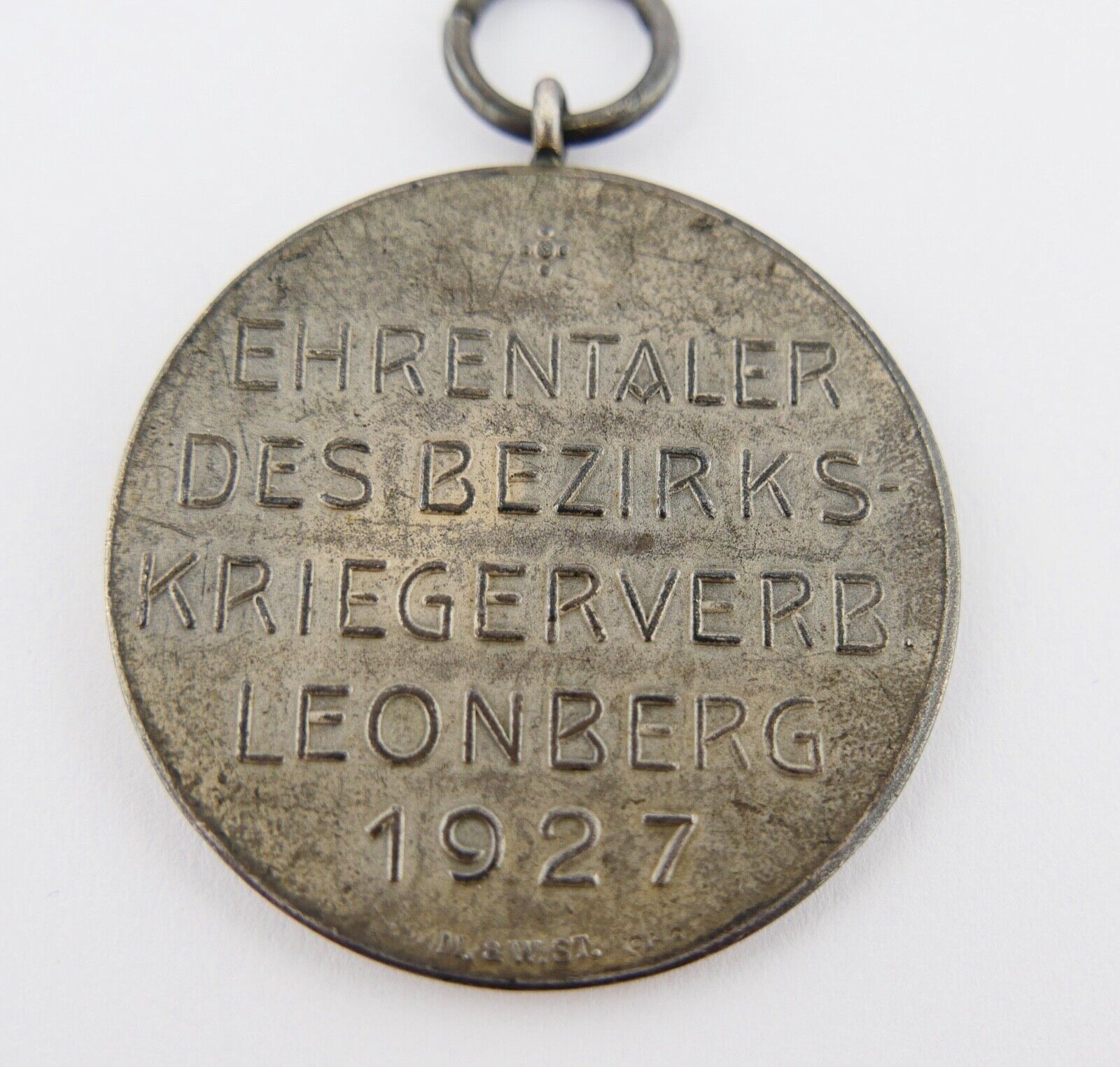 Ehrentaler des Bezirks Kriegsverband Leonberg 1927 Silber 950 - Antikhandel-Stuttgart