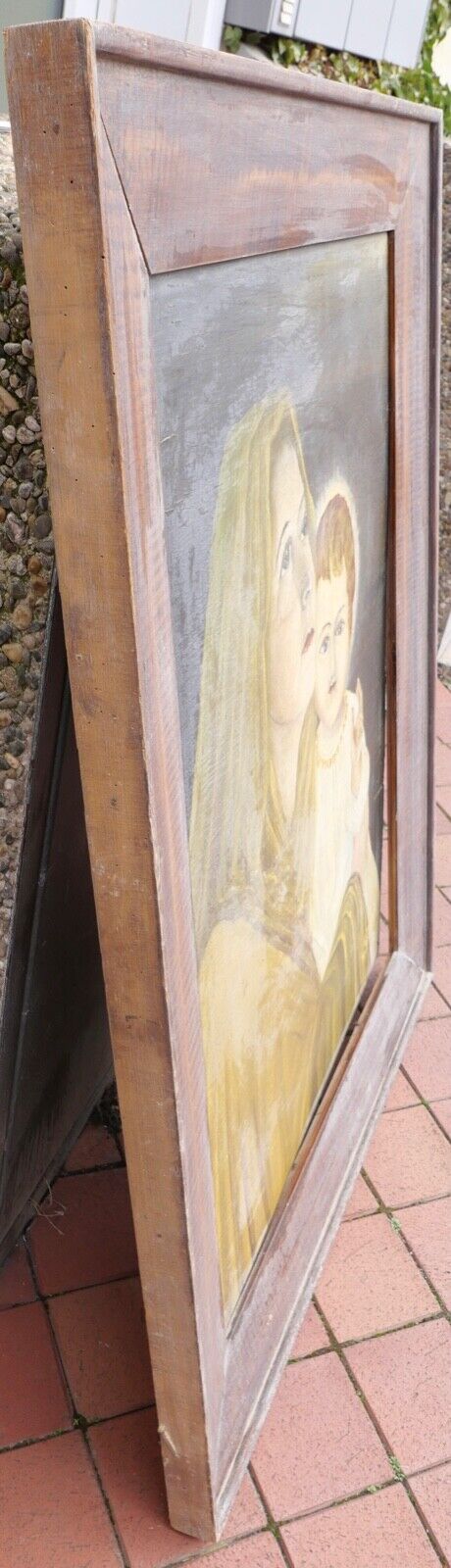 Antikes Religiöses Gemälde signiert " K. Schwarbi Eiken " auf Holz 19.Jh Schweiz - Antikhandel-Stuttgart