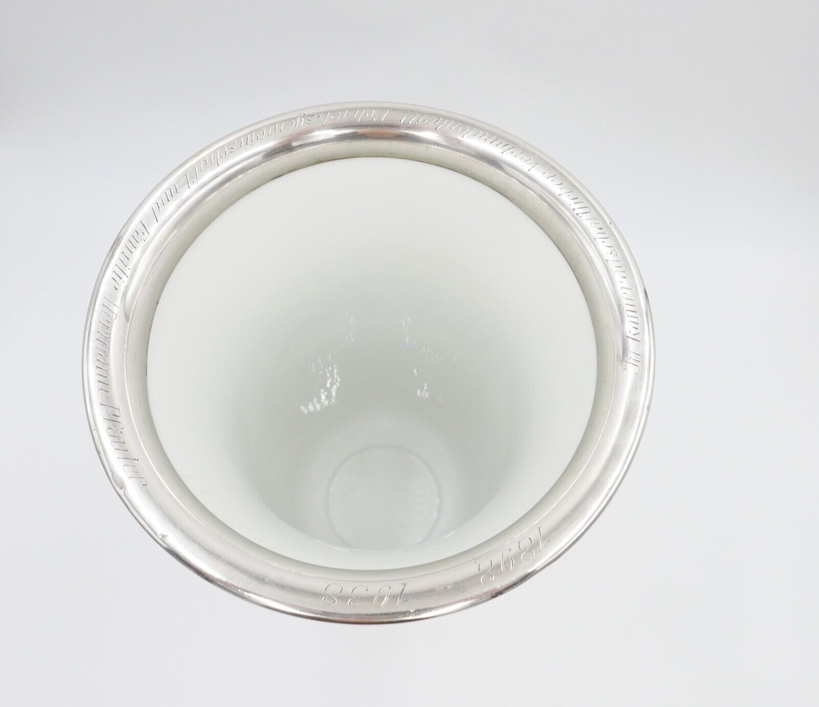 Meissen 1. Wahl L. 262 Unikat Vase 34,5cm hoch indische Blumen mit Silbermontur - Antikhandel-Stuttgart