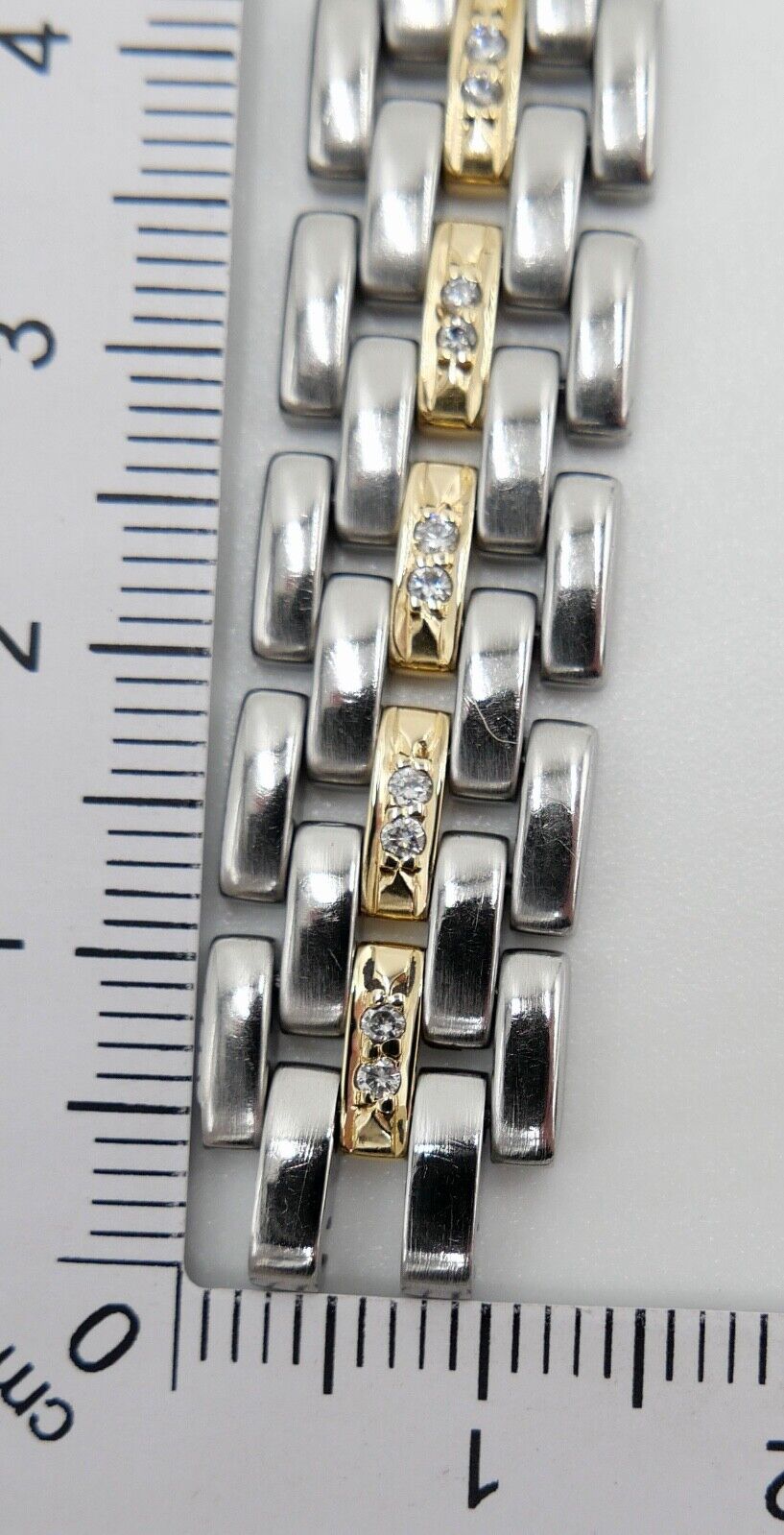 Vintage Cartier Panthere Brillanten Stahl / Gold 12 mm Armband Damen Bracelet - Antikhandel-Stuttgart