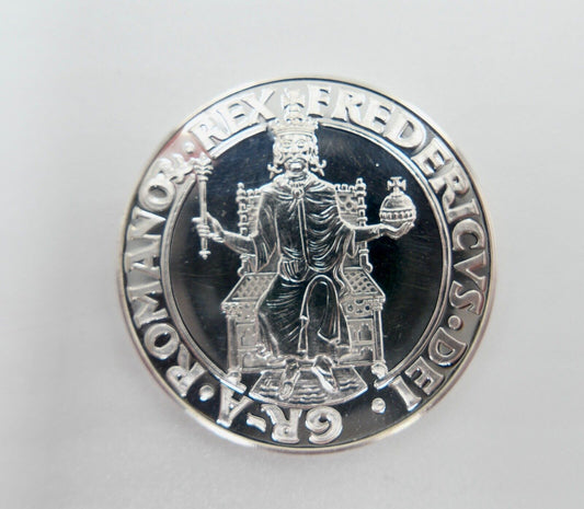 ROMANO REX FREDERICVS DEI GRA Medaille 1000 Silber UNC PP B.H. Mayer Pforzheim 1 - Antikhandel-Stuttgart