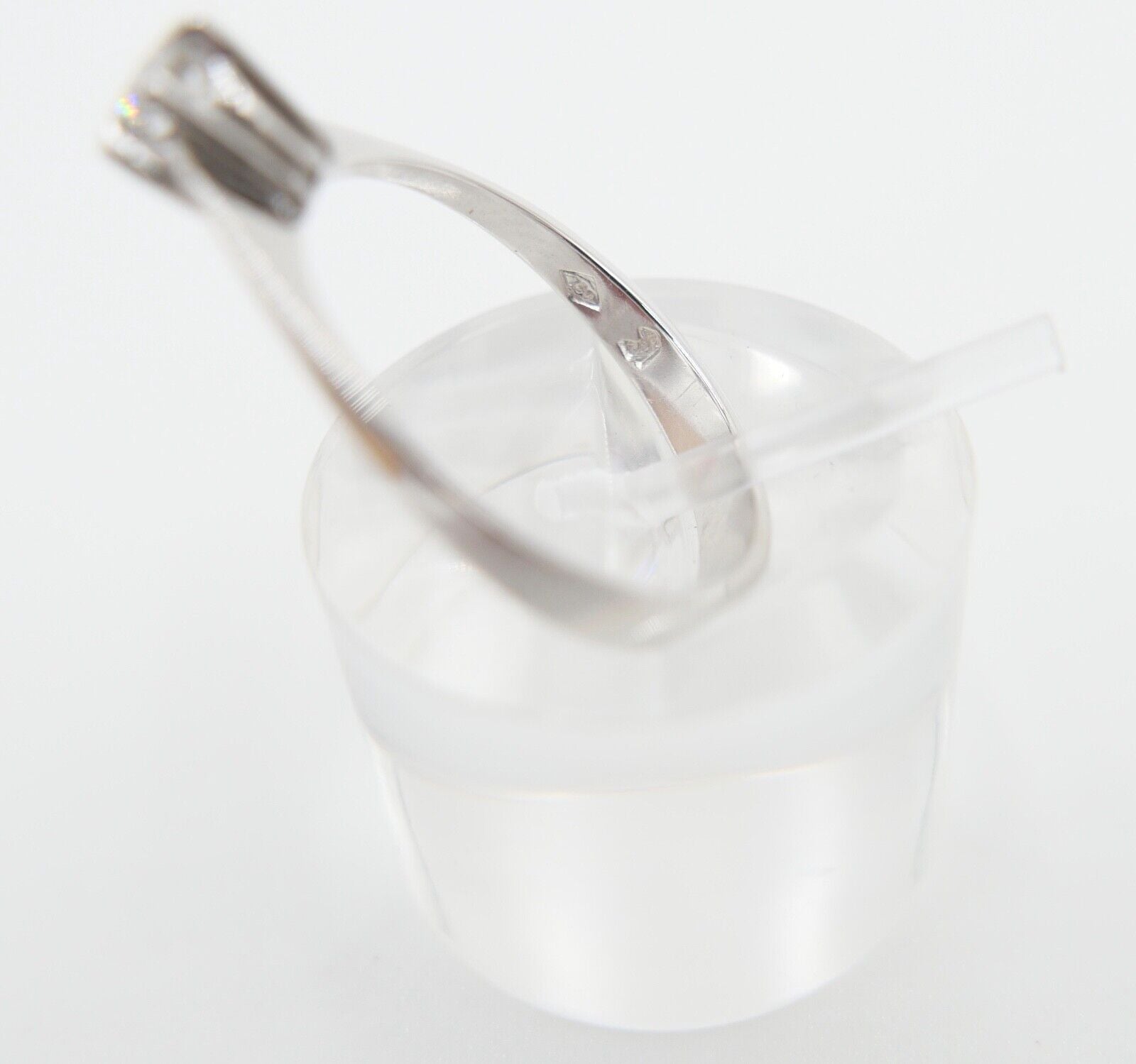 Solitär Ring Weißgold 750 / 18K Brillant SI / F 0,17 Ct Gr.56 Verlobung Hochzeit - Antikhandel-Stuttgart