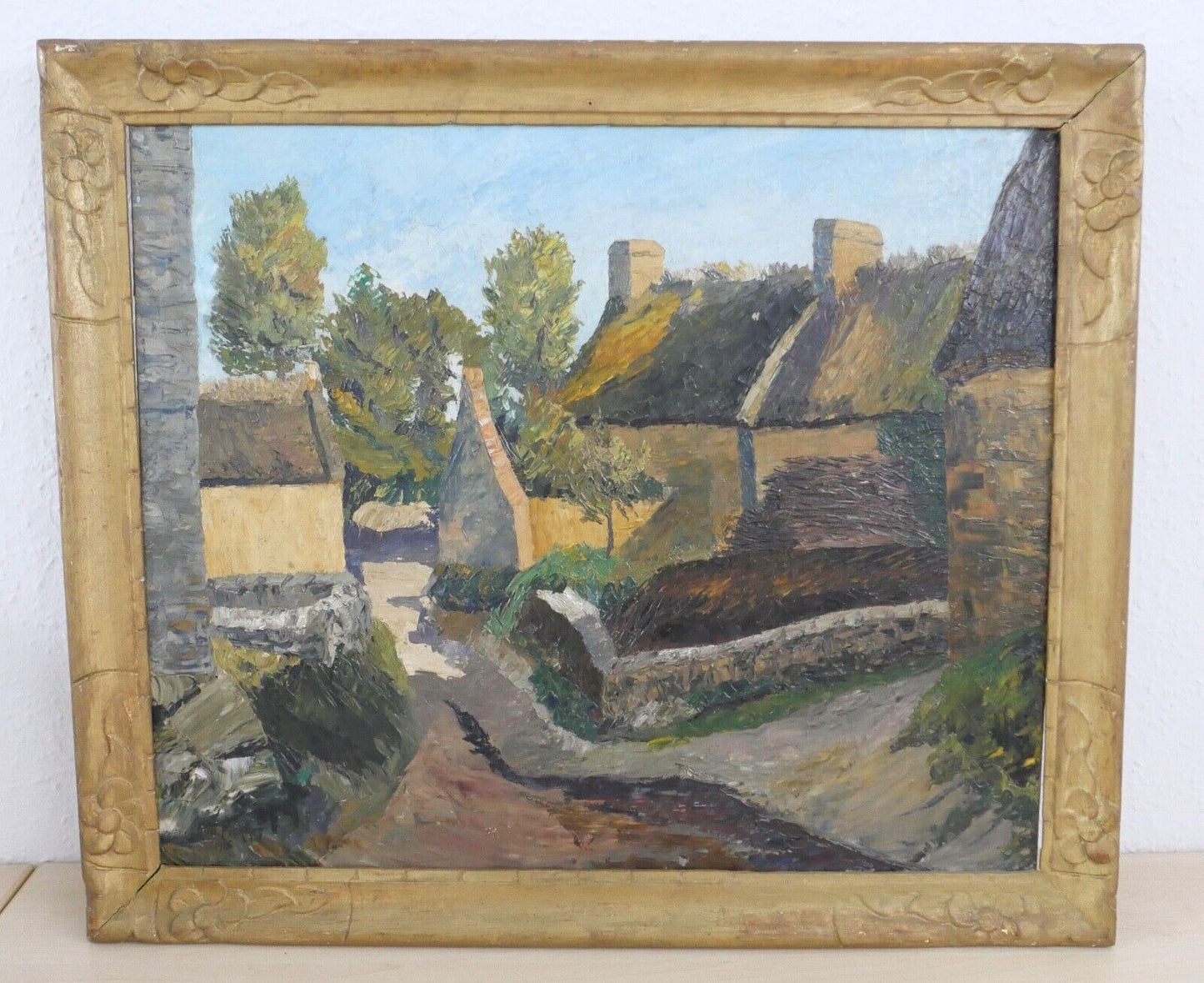 54 x 63 cm Gemälde 1926 Aug. Pierret Kervaziou Larmor Öl auf Leinwand - Antikhandel-Stuttgart