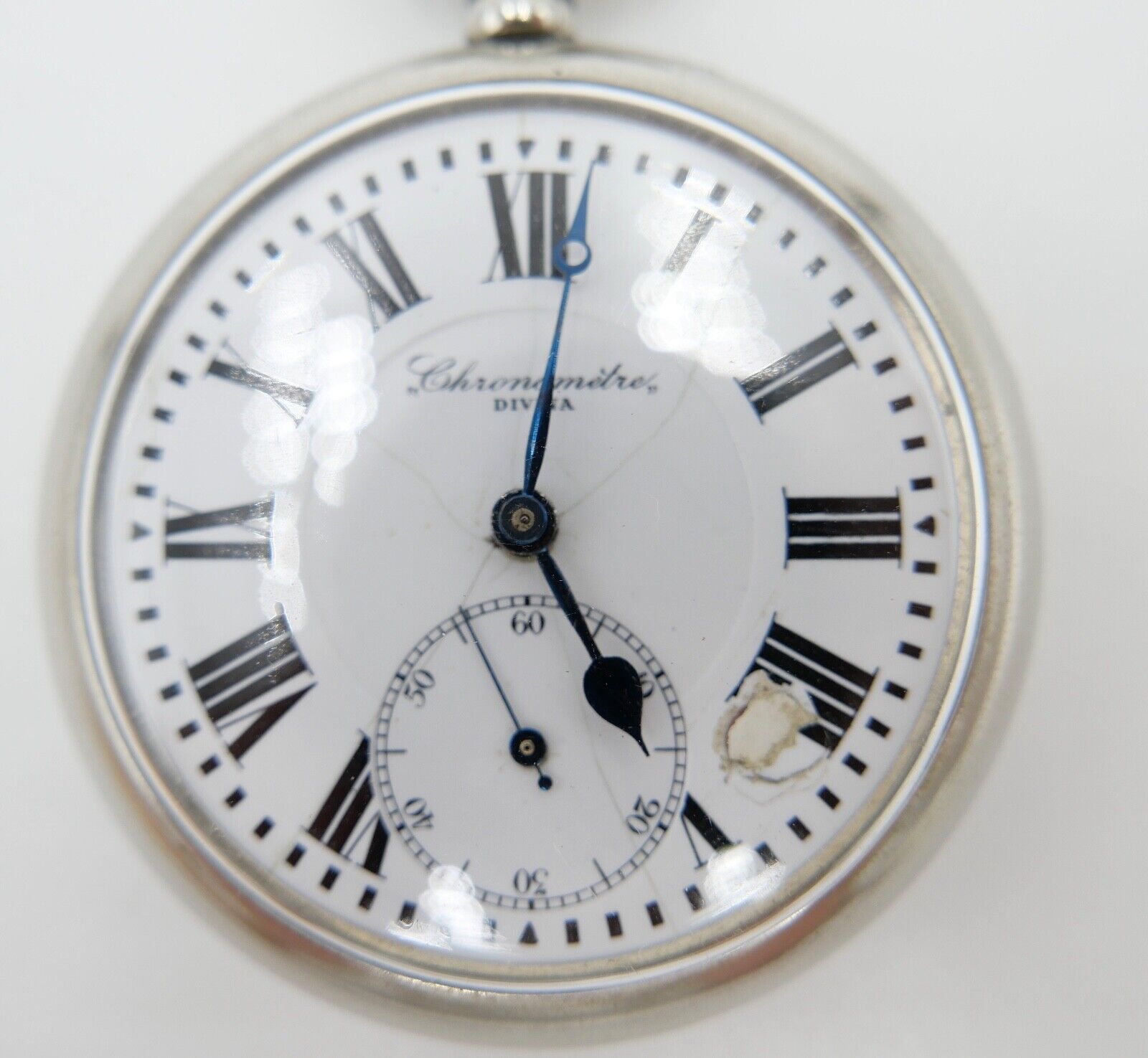 Alte Antike Taschenuhr Flügelrad Schweizer Kreuz Eisenbahn Ø 55mm Chronometer - Antikhandel-Stuttgart