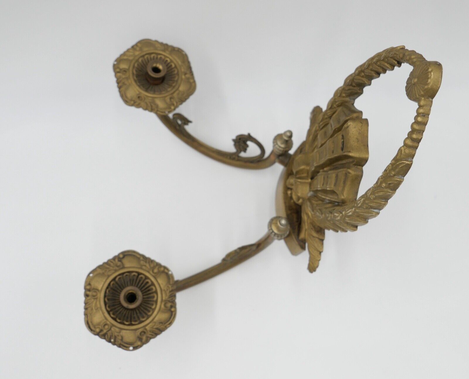 Jugendstil Art Nouveau Frankreich um 1900 Messing Wandleuchte ohne Glas - Antikhandel-Stuttgart