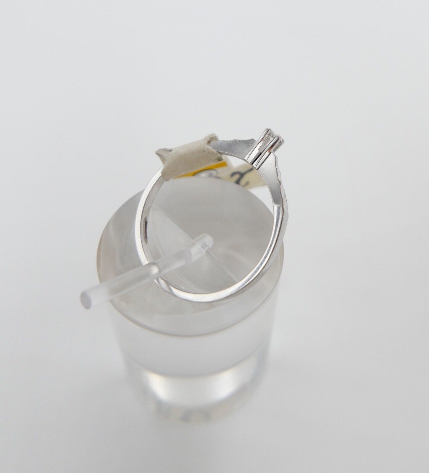 - NEU - 90er Jahre Solitär Ring Weißgold Gold 585 14K Brillant 0,03 Ct Gr. 53 54 - Antikhandel-Stuttgart