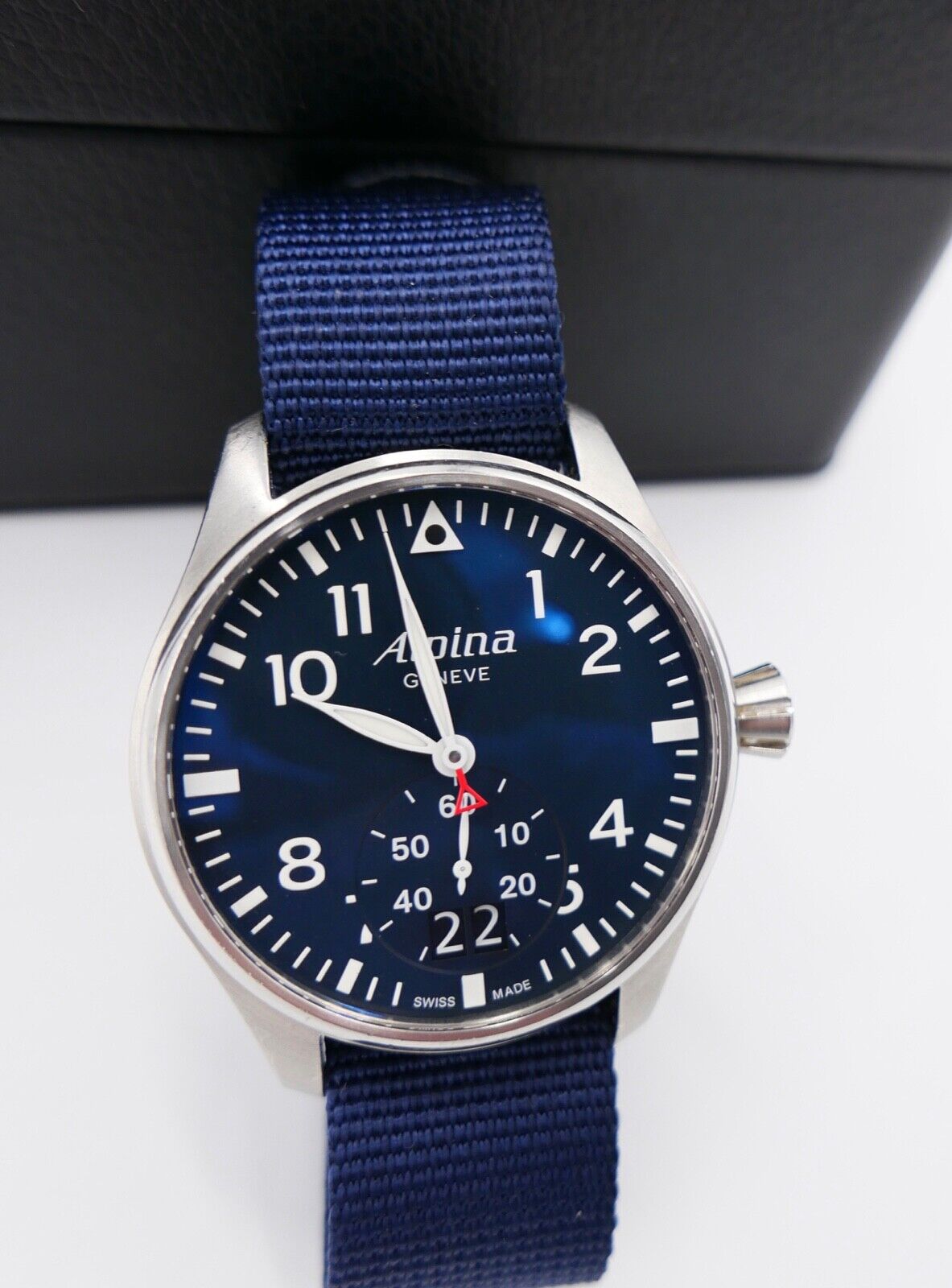 Alpina Startimer Pilot AL280X4SP26 UHR NEUwertig mit BOX 44 mm BIG DATE Blau - Antikhandel-Stuttgart