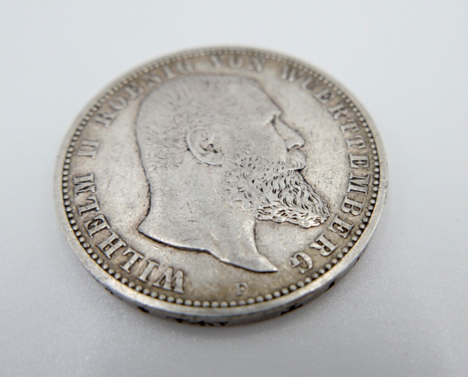 5 Mark 1895 F Silbermünze " Wilhelm König von Württemberg " Jäger J.176 - Antikhandel-Stuttgart