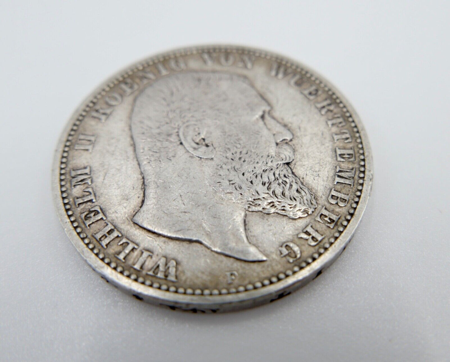 5 Mark 1895 F Silbermünze " Wilhelm König von Württemberg " Jäger J.176 - Antikhandel-Stuttgart