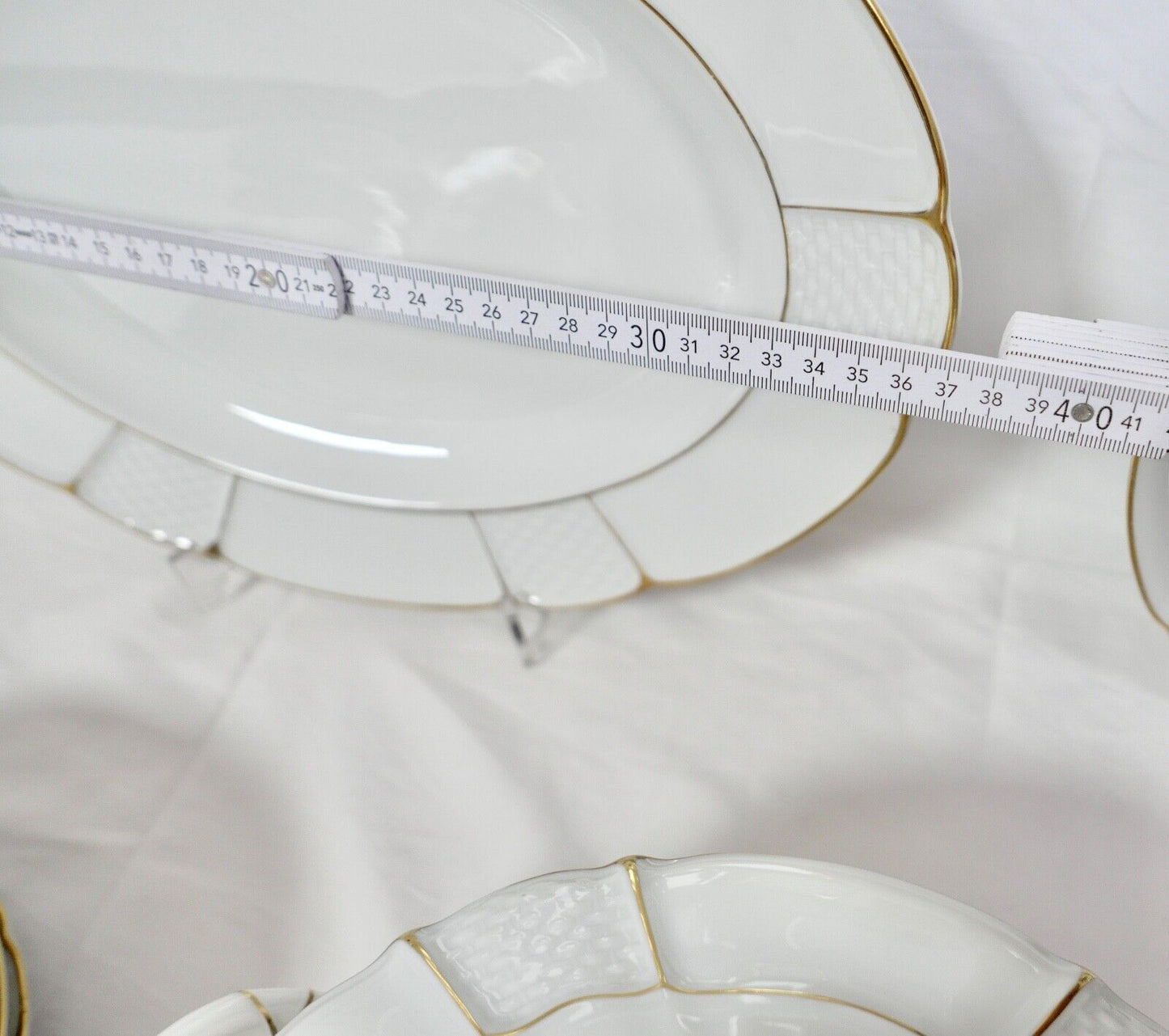 28 tlg. Rosenthal Speiseservice Ph.Rosenthal Goldrand Korbrand Barock 1930er - Antikhandel-Stuttgart