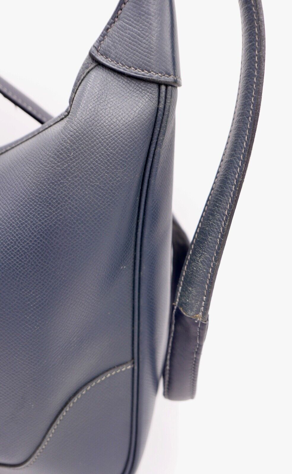 Original HERMÈS HERMES Paris Vintage Marine Blau Leder Damen Handtasche 30x30cm - Antikhandel-Stuttgart