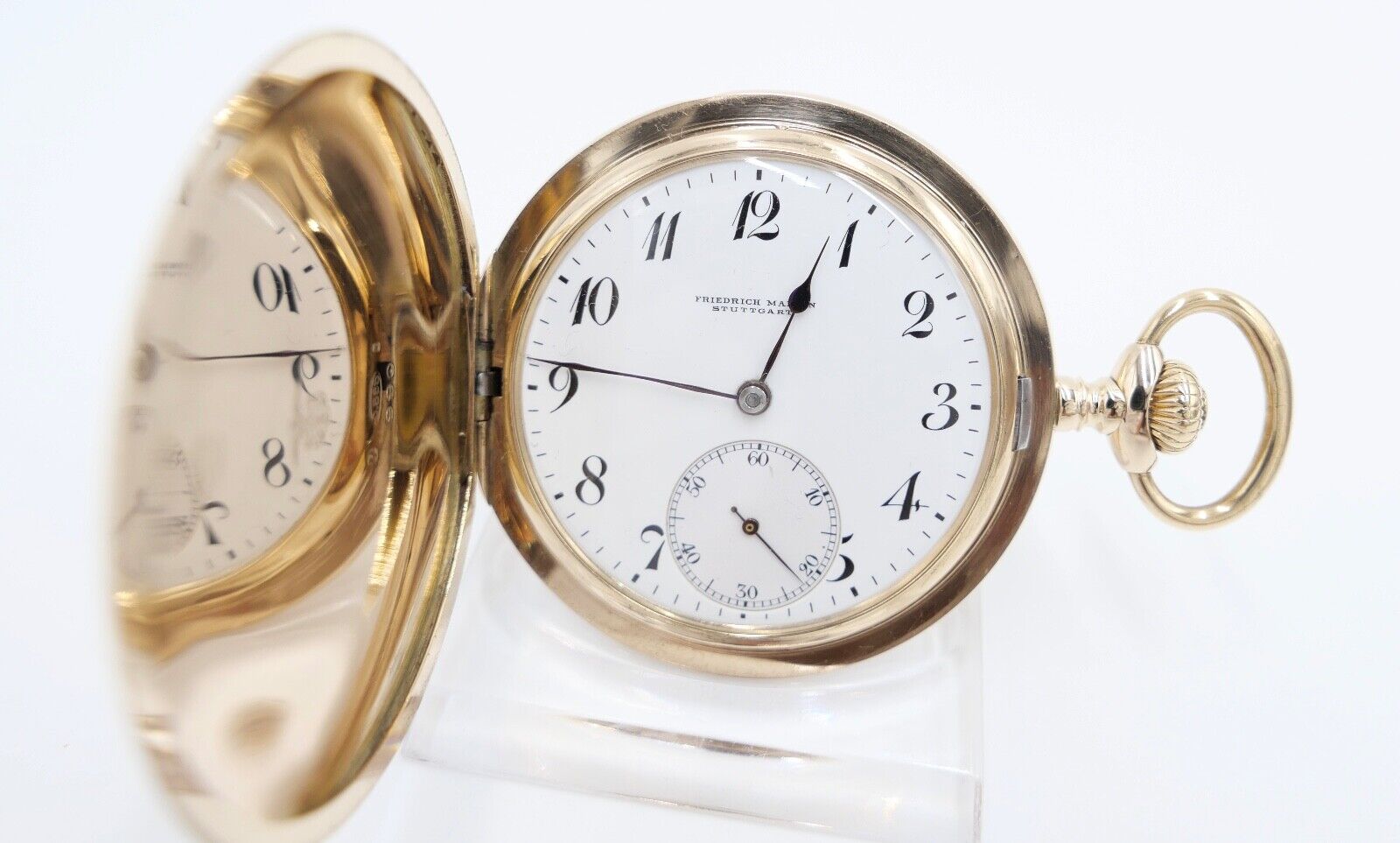 GP Girard Perregaux Taschenuhr 585 / 14K GOLD 51 mm Savonette inkl. Box - Antikhandel-Stuttgart