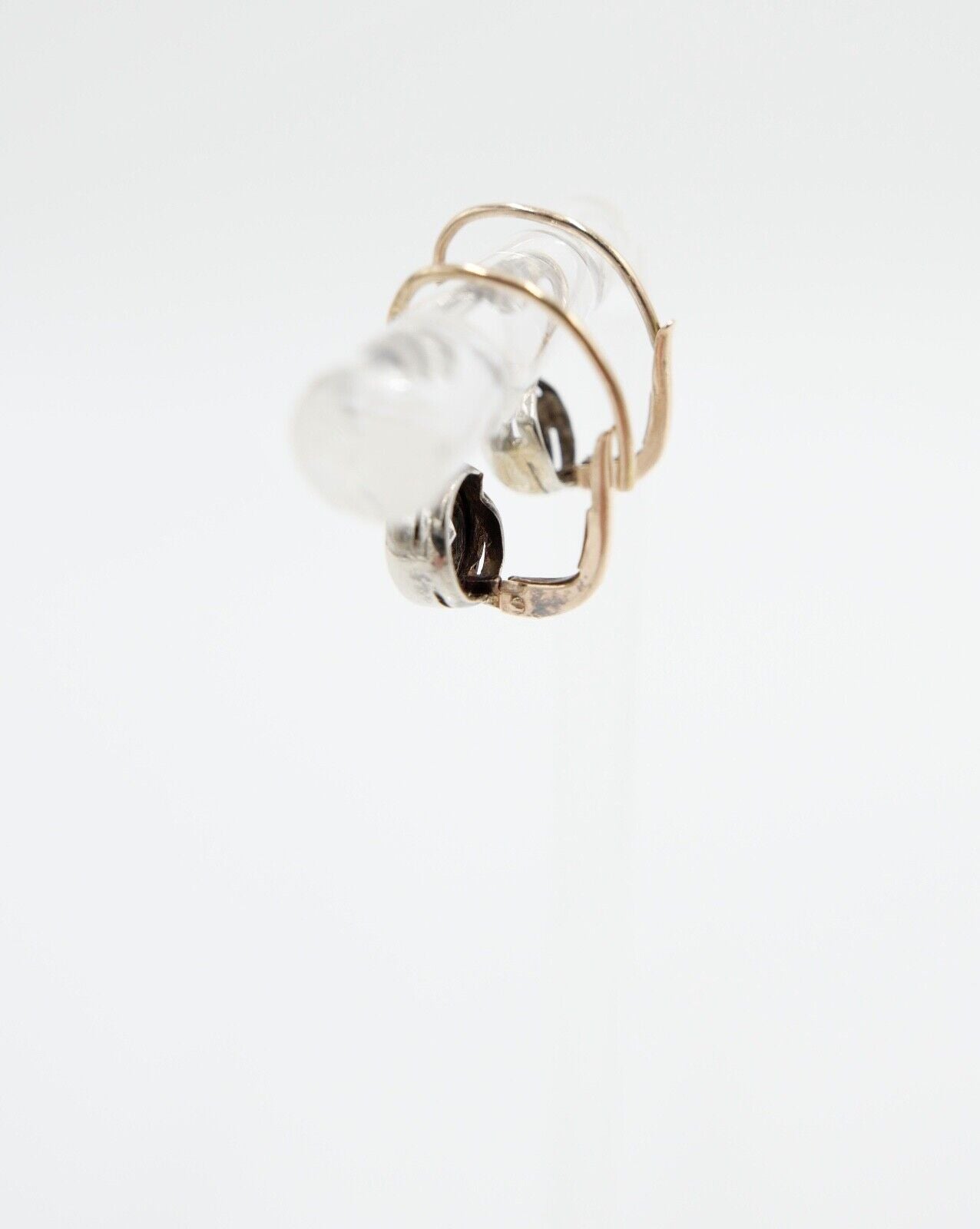 1872-1922 Ohrringe Ohrhänger 580 Gold & platinierte Oberfläche weiße Topas - Antikhandel-Stuttgart