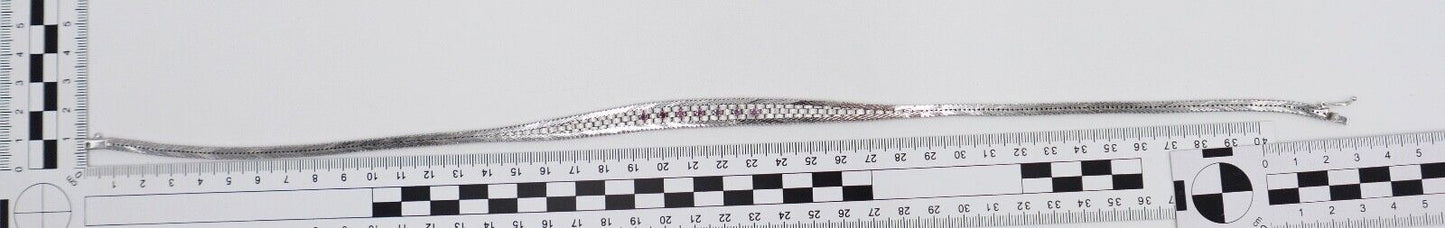 835 Silber Rubin Set " Armband Ring Uhr Ohrringe Collier " 1970er Jahre - Antikhandel-Stuttgart