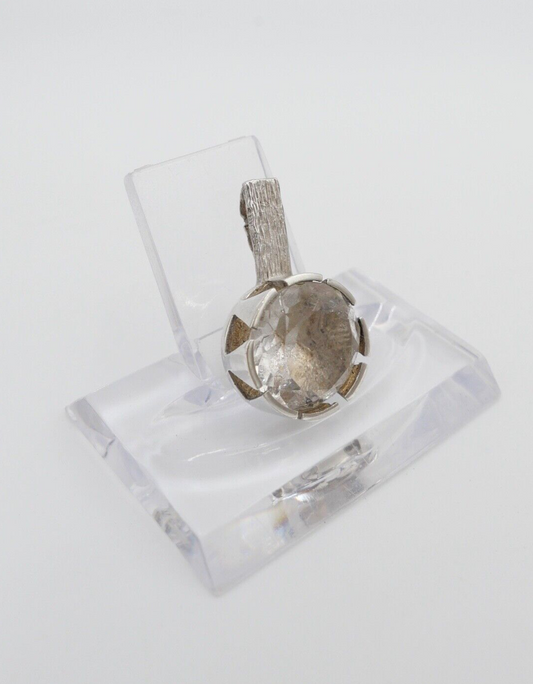 NIELSEN 925S RNS Silber Anhänger mit großem Bergkristall Ø 18 mm - Antikhandel-Stuttgart