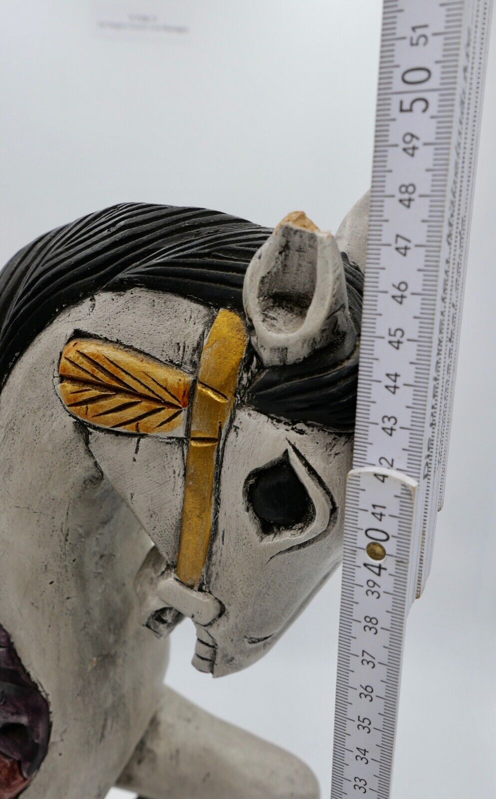 Altes massives Holzpferd 51x49 cm vermutlich Unikat 4,5 Kg - Antikhandel-Stuttgart