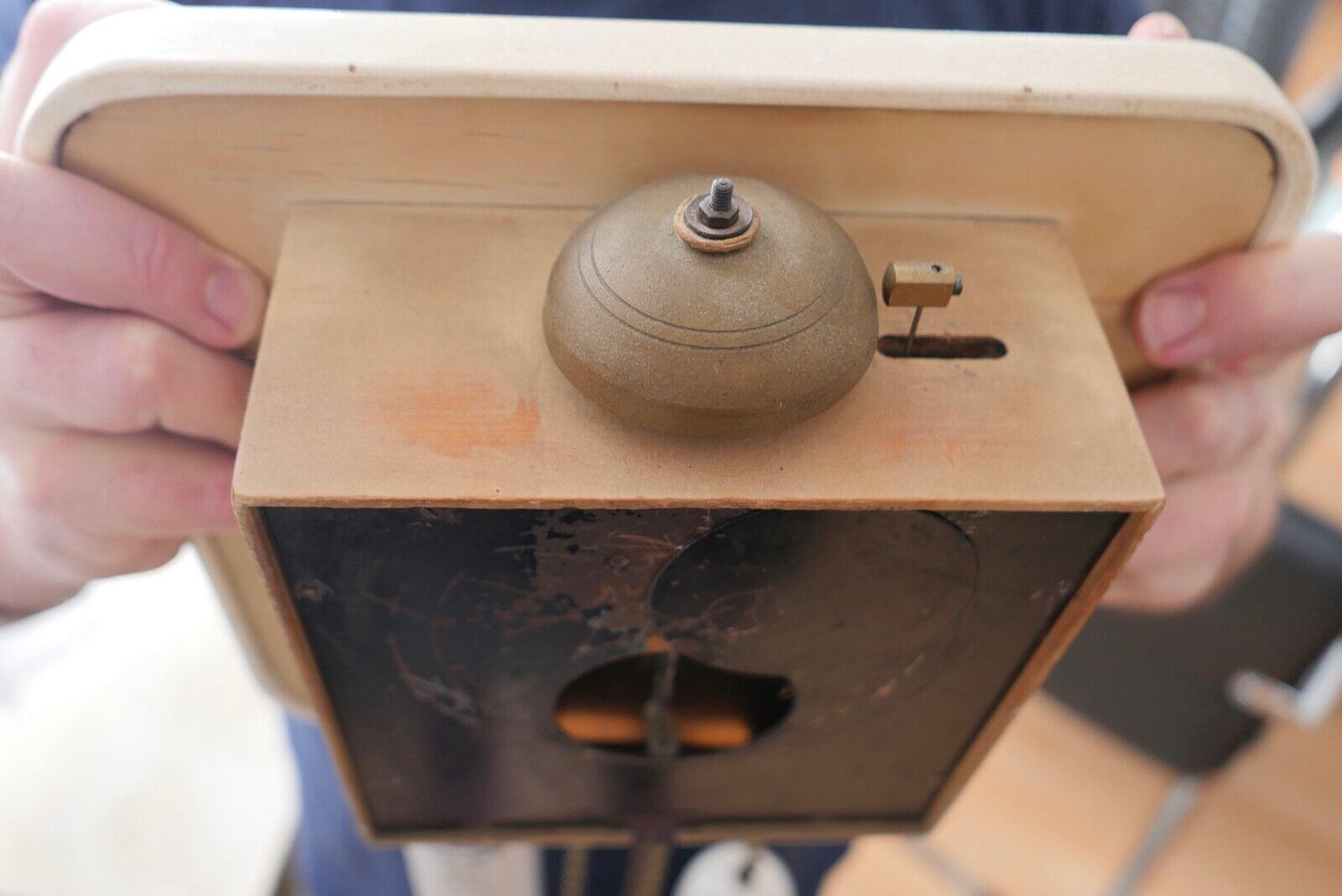 50er Porzellan Wanduhr 94/24 475 Gewichte Blumendekor Pendeluhr Junghans W 248 - Antikhandel-Stuttgart