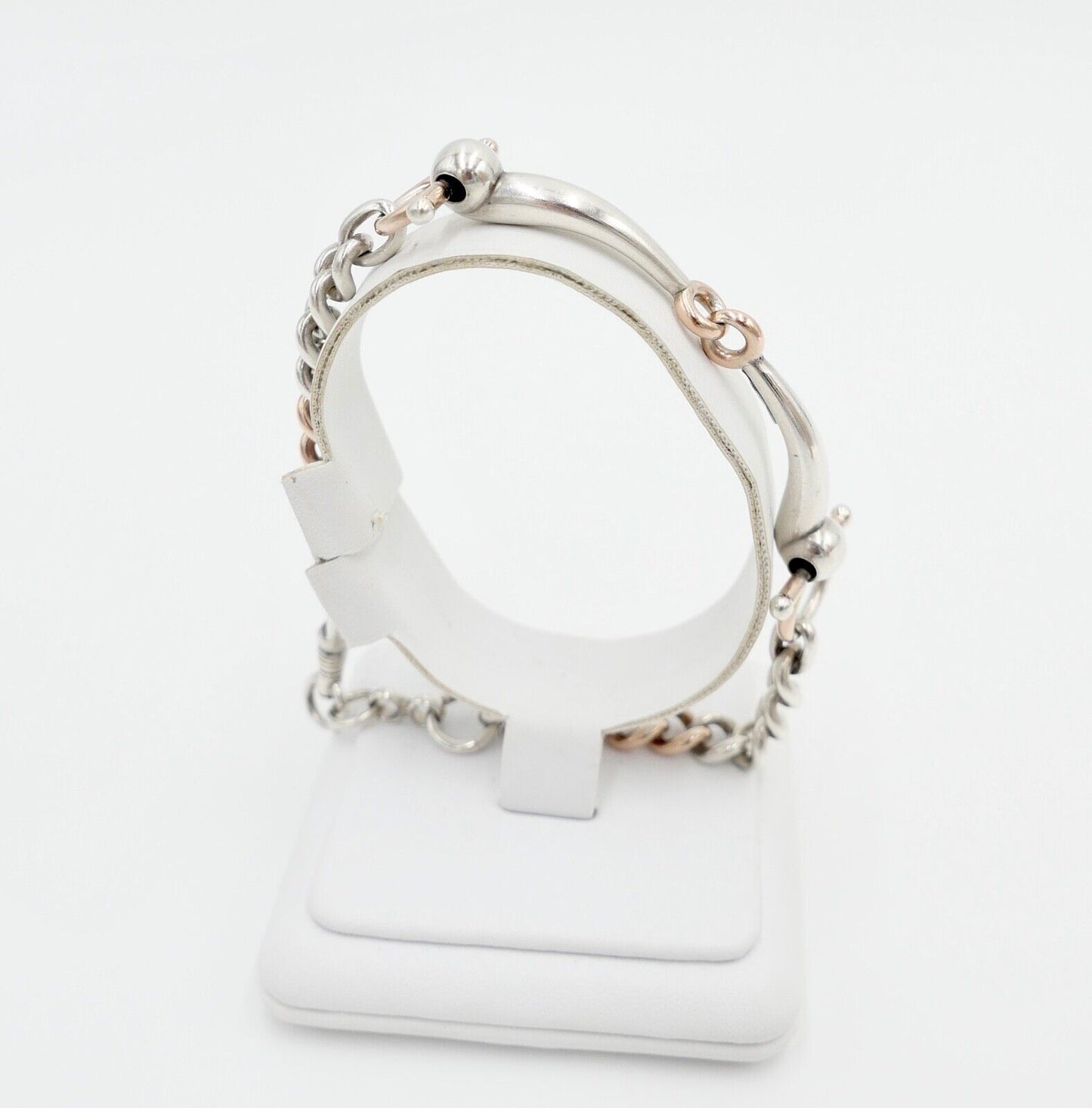 60er Jahre Pferdegebiss Armband 800 Silber vergoldet - Antikhandel-Stuttgart