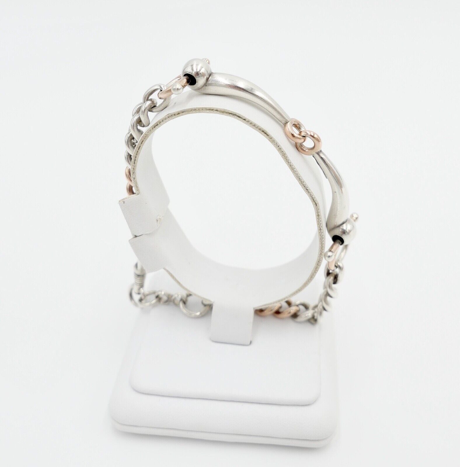 60er Jahre Pferdegebiss Armband 800 Silber vergoldet - Antikhandel-Stuttgart