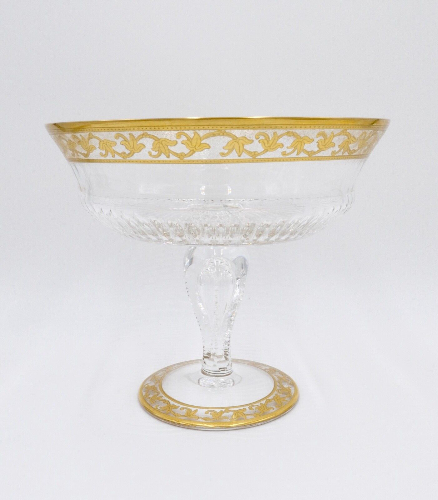 Saint Louis France CALLOT Aufsatzschale Fußschale Schale Goldrand Bodenmarke - Antikhandel-Stuttgart