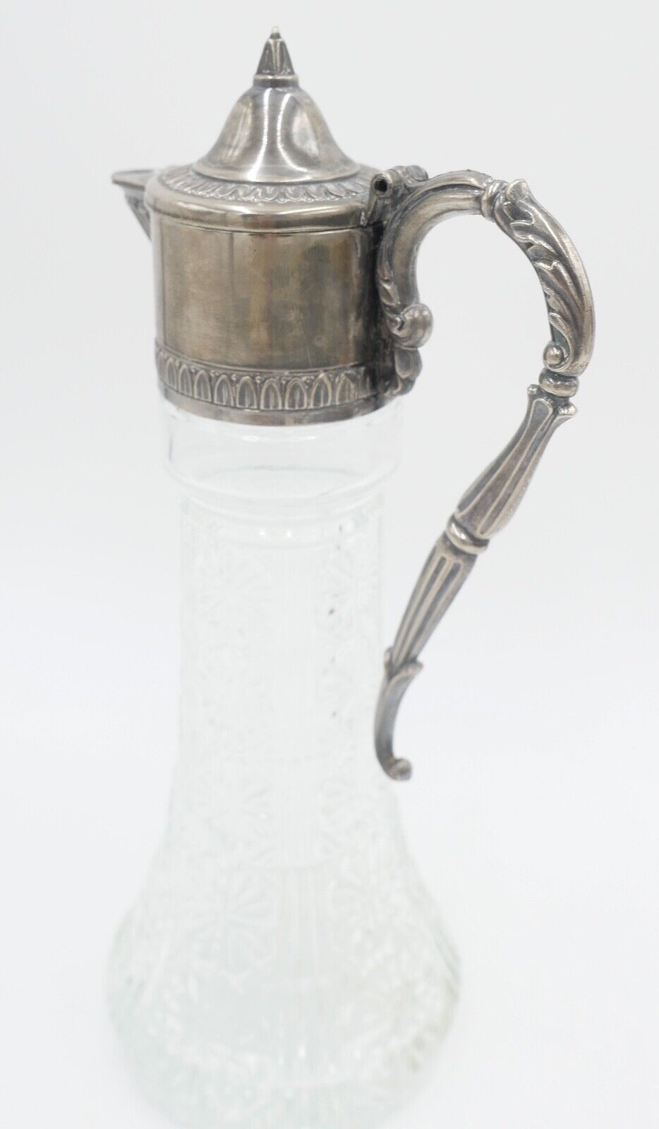 50er Jahre Karaffe RAIMOND versilbert made in Italy Glas Italien - Antikhandel-Stuttgart