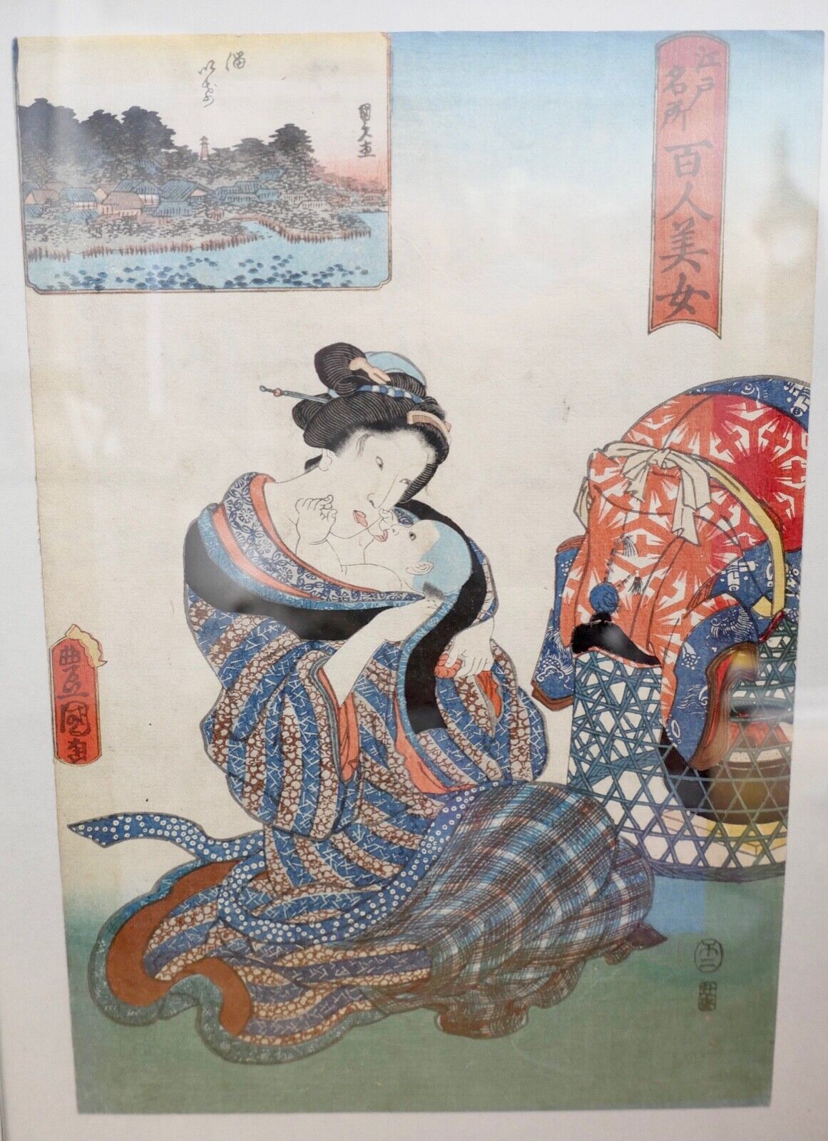 japanischer Farbholzschnitt Malerei Kunst Druckgrafik - Antikhandel-Stuttgart