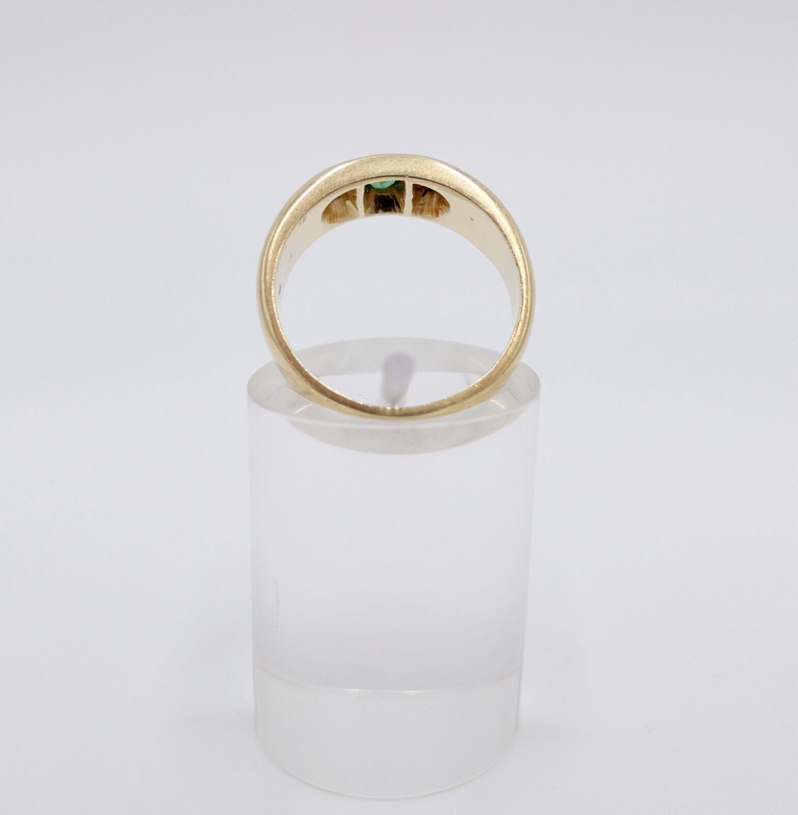 Massiver Damen Gelbgold Ring Lupenrein Brillant & Smaragd 0,44Ct 585 / 14K Gr.59 - Antikhandel-Stuttgart