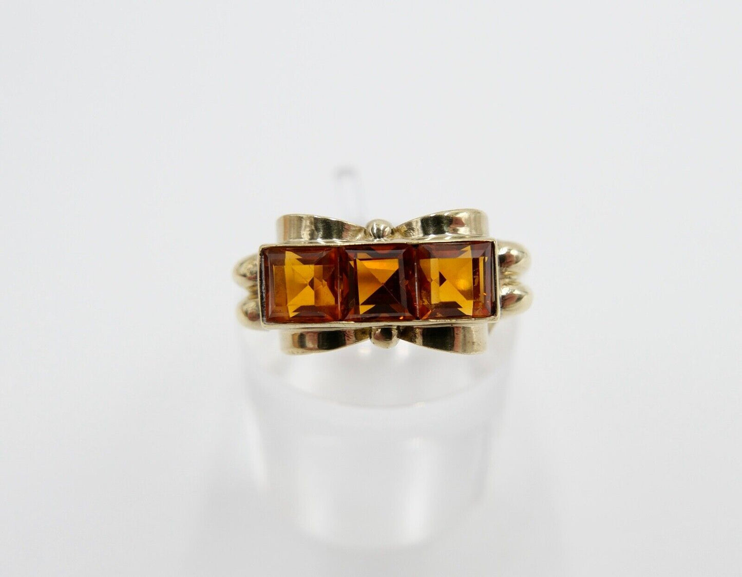 1940er Gold Ring 333 8K mit CITRIN Gr. 58 Damenring 1,8 CTW - Antikhandel-Stuttgart