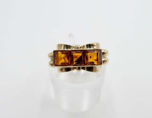 1940er Gold Ring 333 8K mit CITRIN Gr. 58 Damenring 1,8 CTW - Antikhandel-Stuttgart