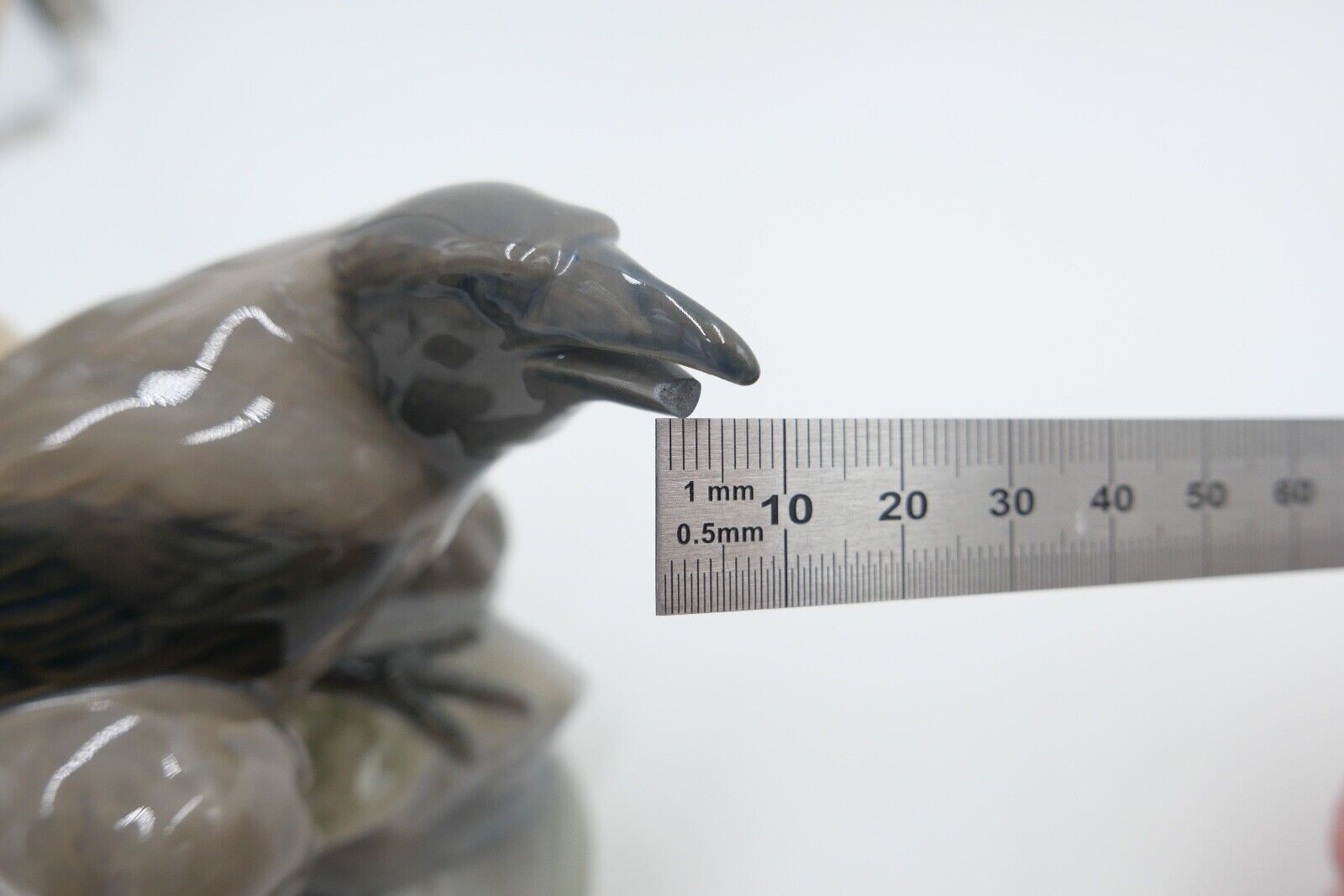 ROYAL COPENHAGEN Porzellan Figur Faun mit Krähe 2113 Christian Thomson - Antikhandel-Stuttgart