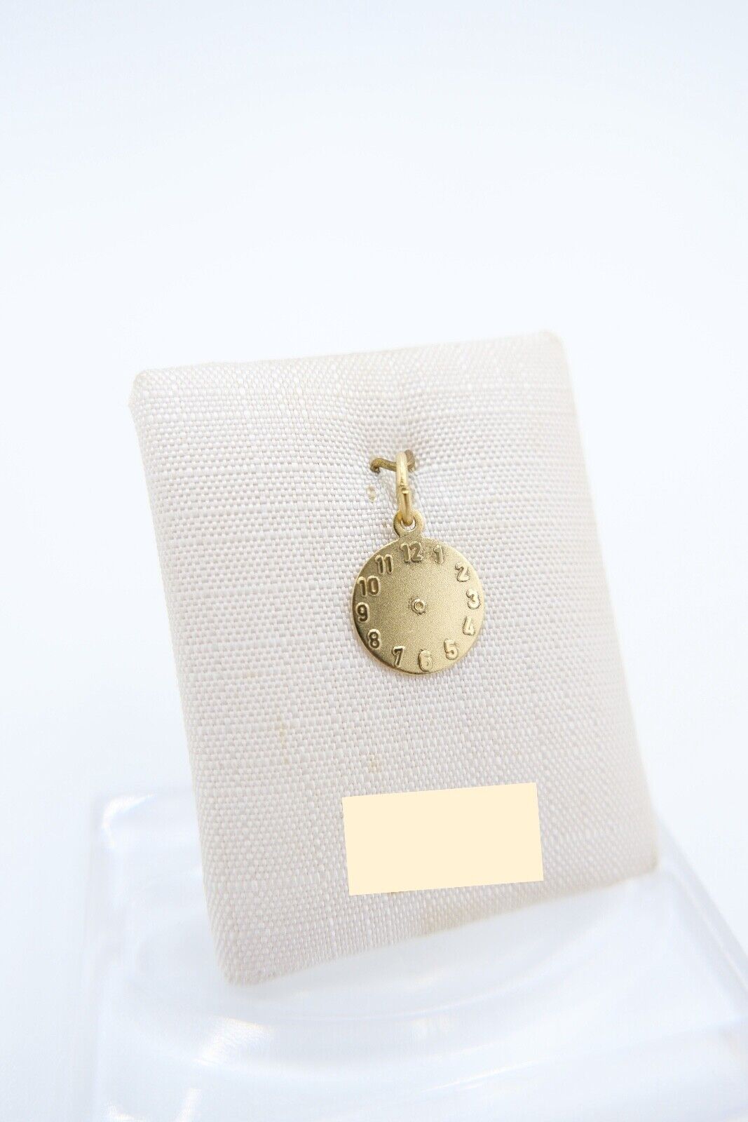 Gold Anhänger 585 / 14K Zifferblatt Uhr Ø 10 mm - Antikhandel-Stuttgart