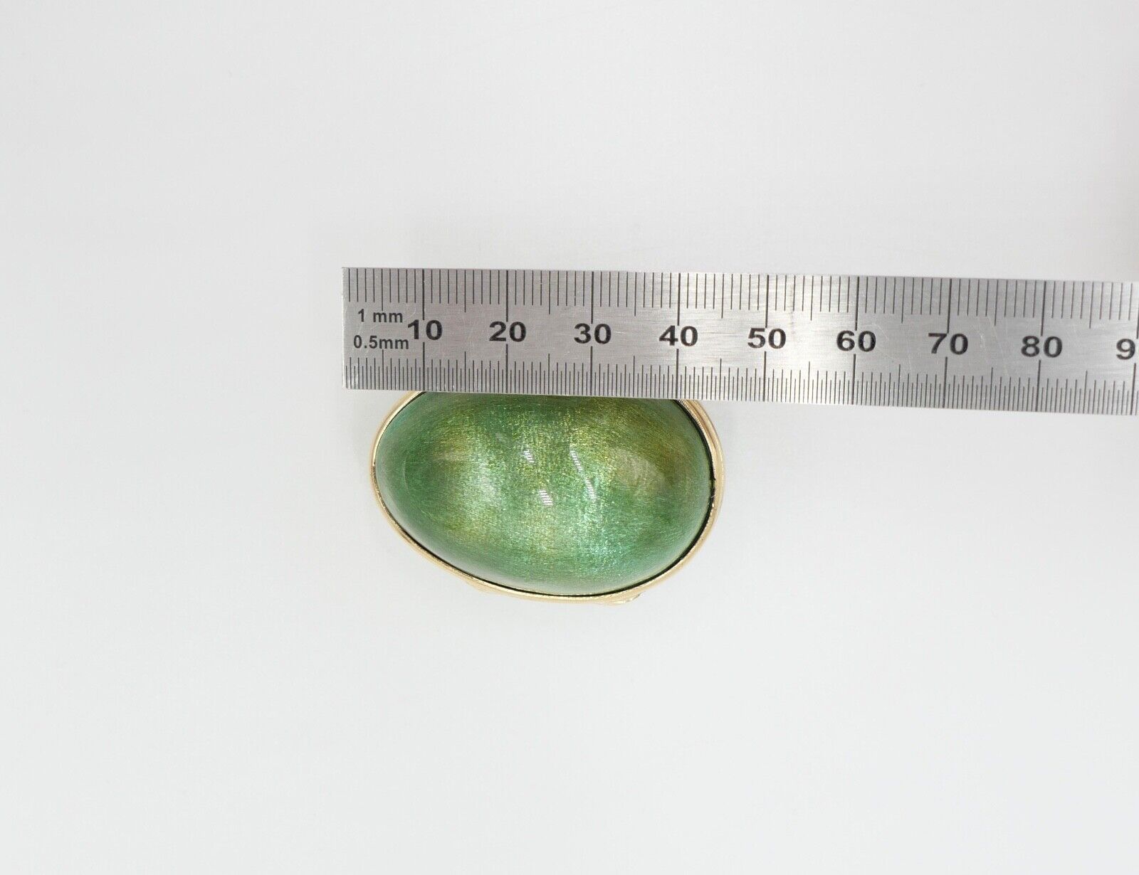 70er Jahre Ei-förmige Pillendose Emaille Keramik 800 Silber vergoldet Florenz It - Antikhandel-Stuttgart