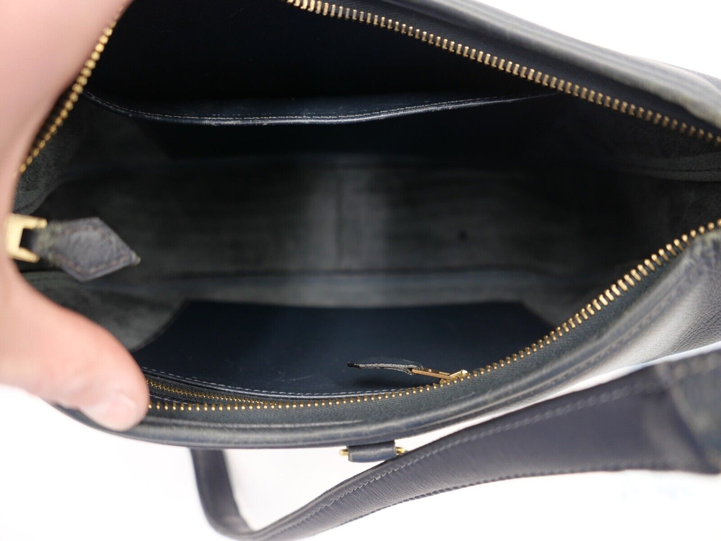 Original HERMÈS HERMES Paris Vintage Marine Blau Leder Damen Handtasche 30x30cm - Antikhandel-Stuttgart