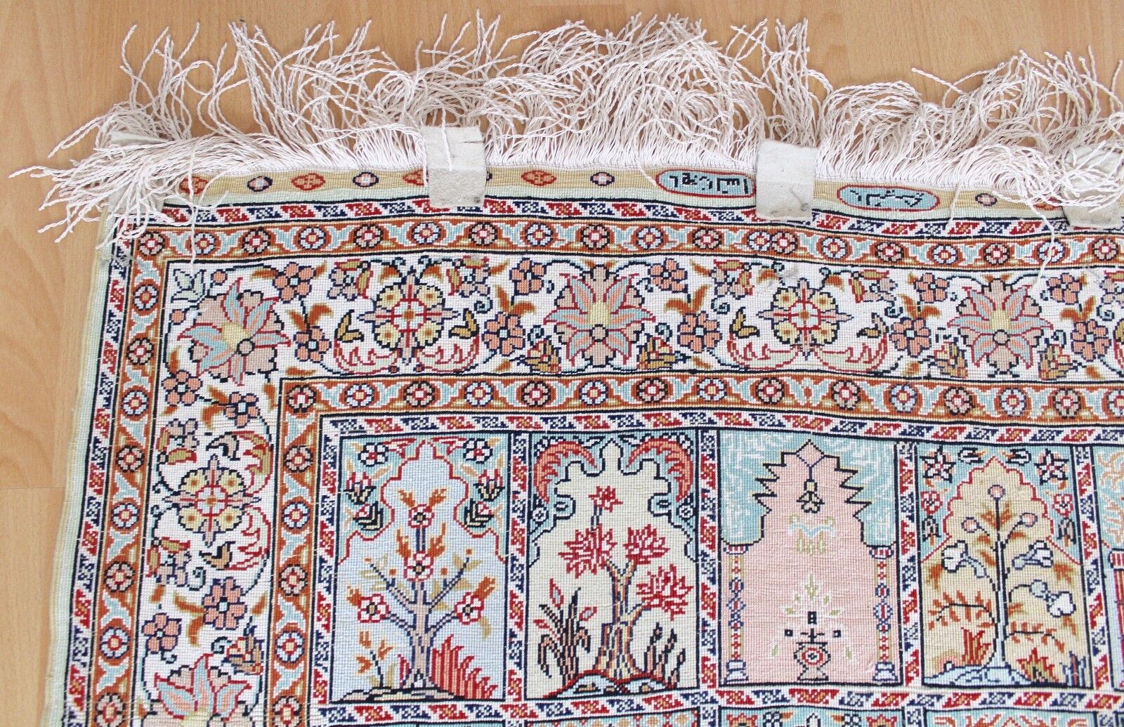 Ghom Orientteppich Perserteppich Seide Handgeknüpft 127x78 cm Knoten Silk - Antikhandel-Stuttgart