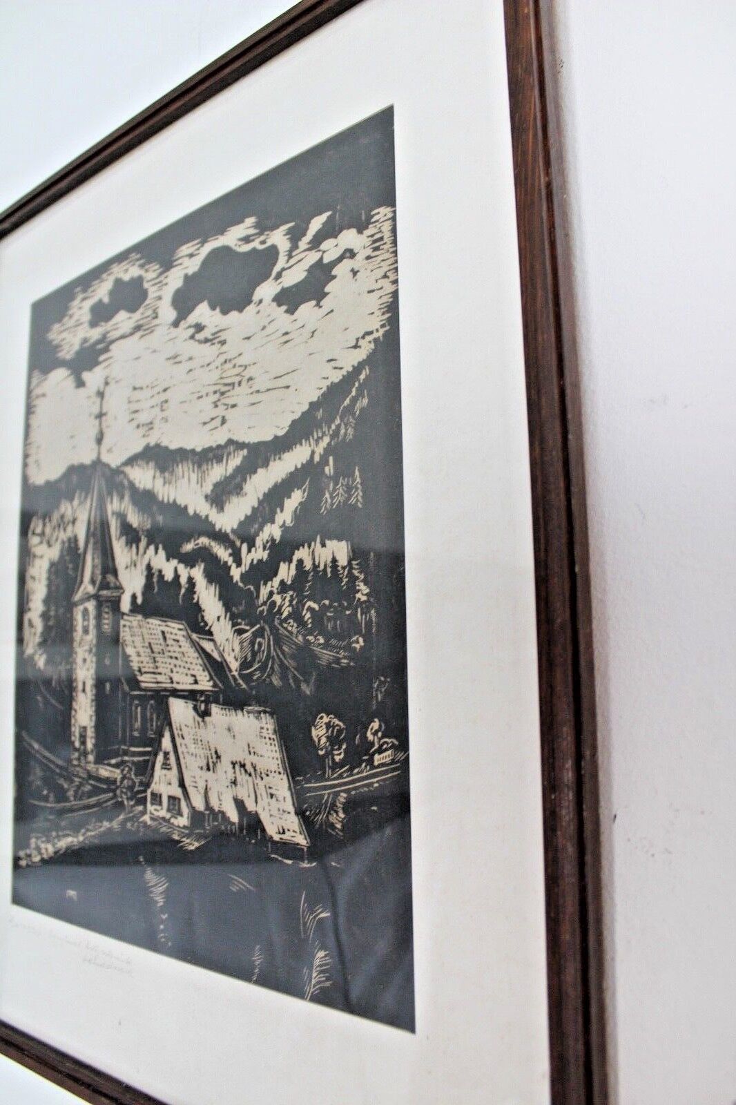 Orig. Alter Antiker Handdruck MARXZELL bekannter Künstler Landschaft 51x43cm - Antikhandel-Stuttgart