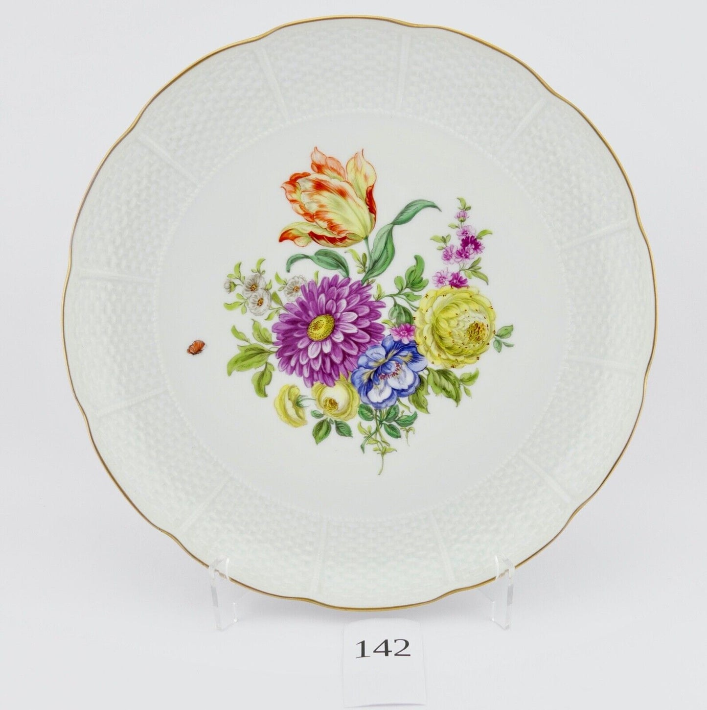 Ludwigsburg Porzellan Zierteller Wandteller Blumendekor Ø 26 cm TOP - Antikhandel-Stuttgart