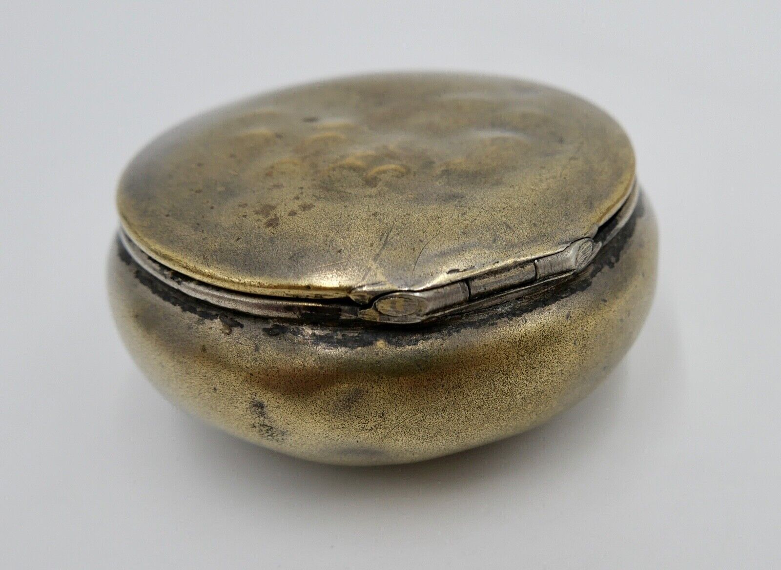 antike kleine Pillendose Deckeldose Tabatiere vergoldet um 1900 - Antikhandel-Stuttgart