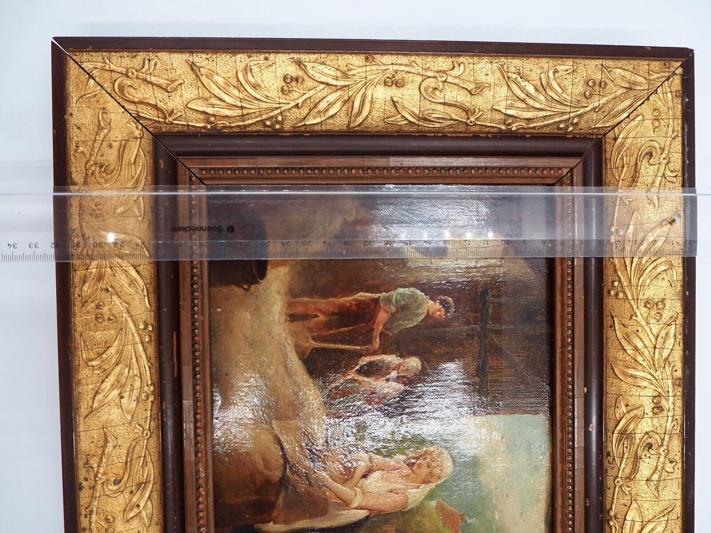 KARL RAUPP 1900 München " Magd holt Korn aus dem Schober " Öl Leinwand - Antikhandel-Stuttgart