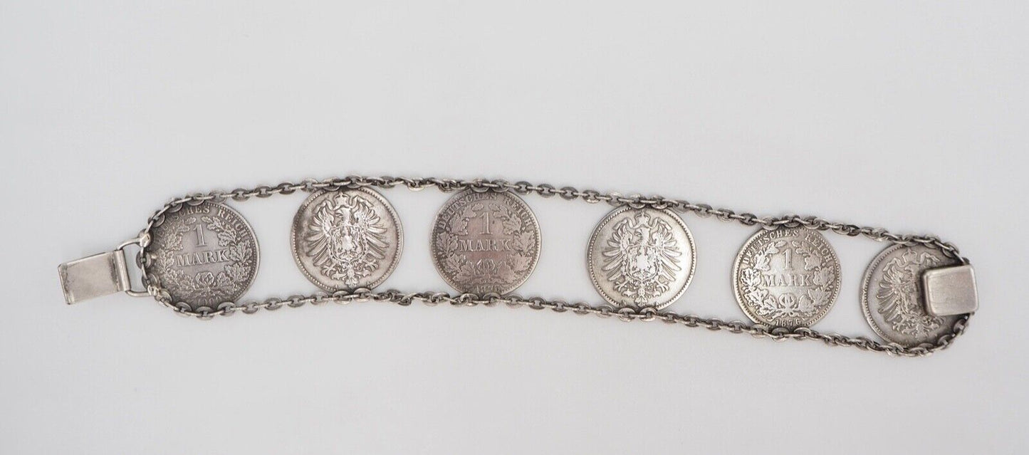 Silber 835 Armband Reichsmark 41,3 gr. A 1875 1887 1180 1900 1876 J - Antikhandel-Stuttgart
