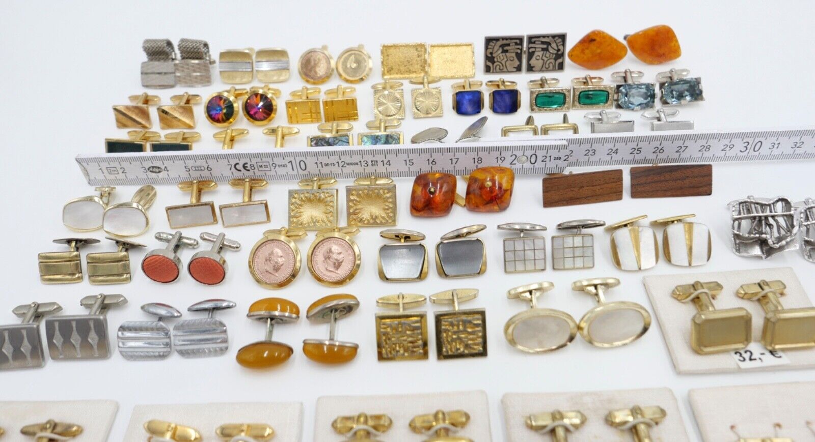 Konvolut LOT Posten Manschettenknöpfe NEU gebraucht 1960-1990er vergoldet 42 St - Antikhandel-Stuttgart