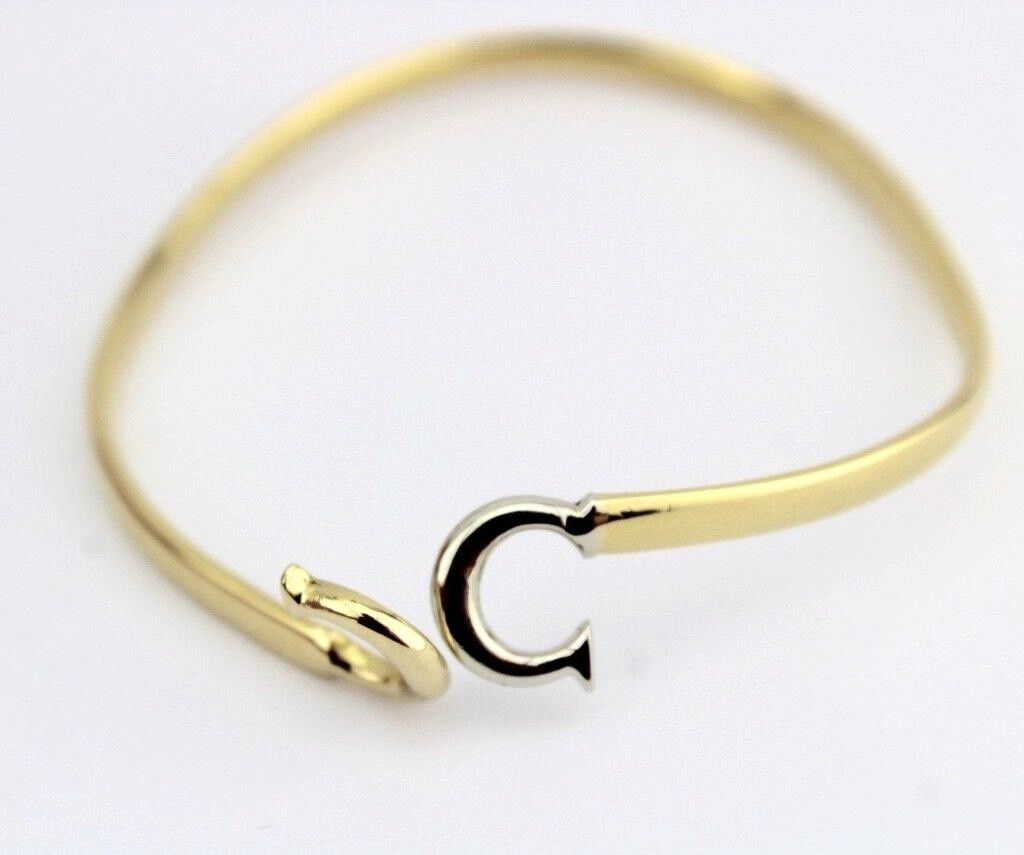 Armspange Armreif 750 18K Gelb Weiß Gold " Hook Bracelet Cartier " 1978 - 1979 - Antikhandel-Stuttgart