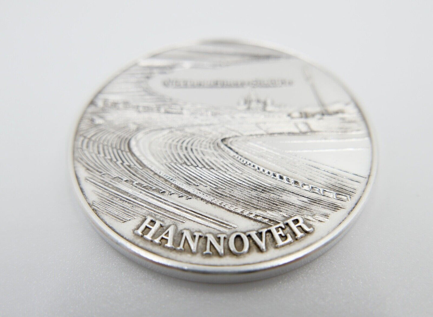 Medaille Hannover Niedersachsen Stadion 1000 Silber Fußball WM 1974 - Antikhandel-Stuttgart