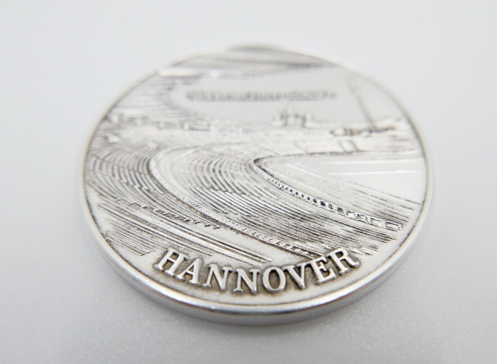 Medaille Hannover Niedersachsen Stadion 1000 Silber Fußball WM 1974 - Antikhandel-Stuttgart