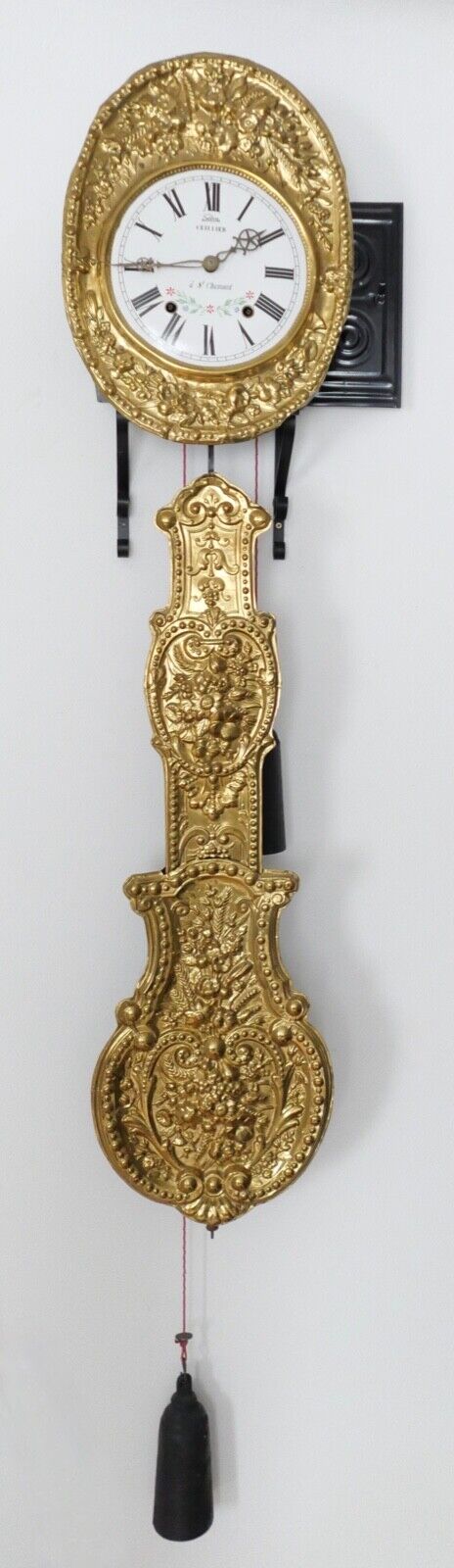 Franzözische Wanduhr Comtoise Burgunderuhr Selva Ceillier á St. Chamond - Antikhandel-Stuttgart