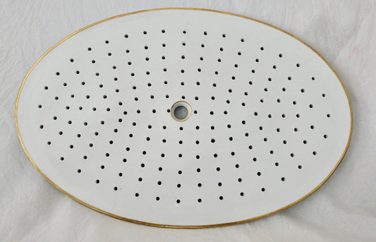 Seltene Meissen Loch Platte Tablett Weiß mit Goldrand 42x27 cm Knaufzeit 1. Wahl - Antikhandel-Stuttgart