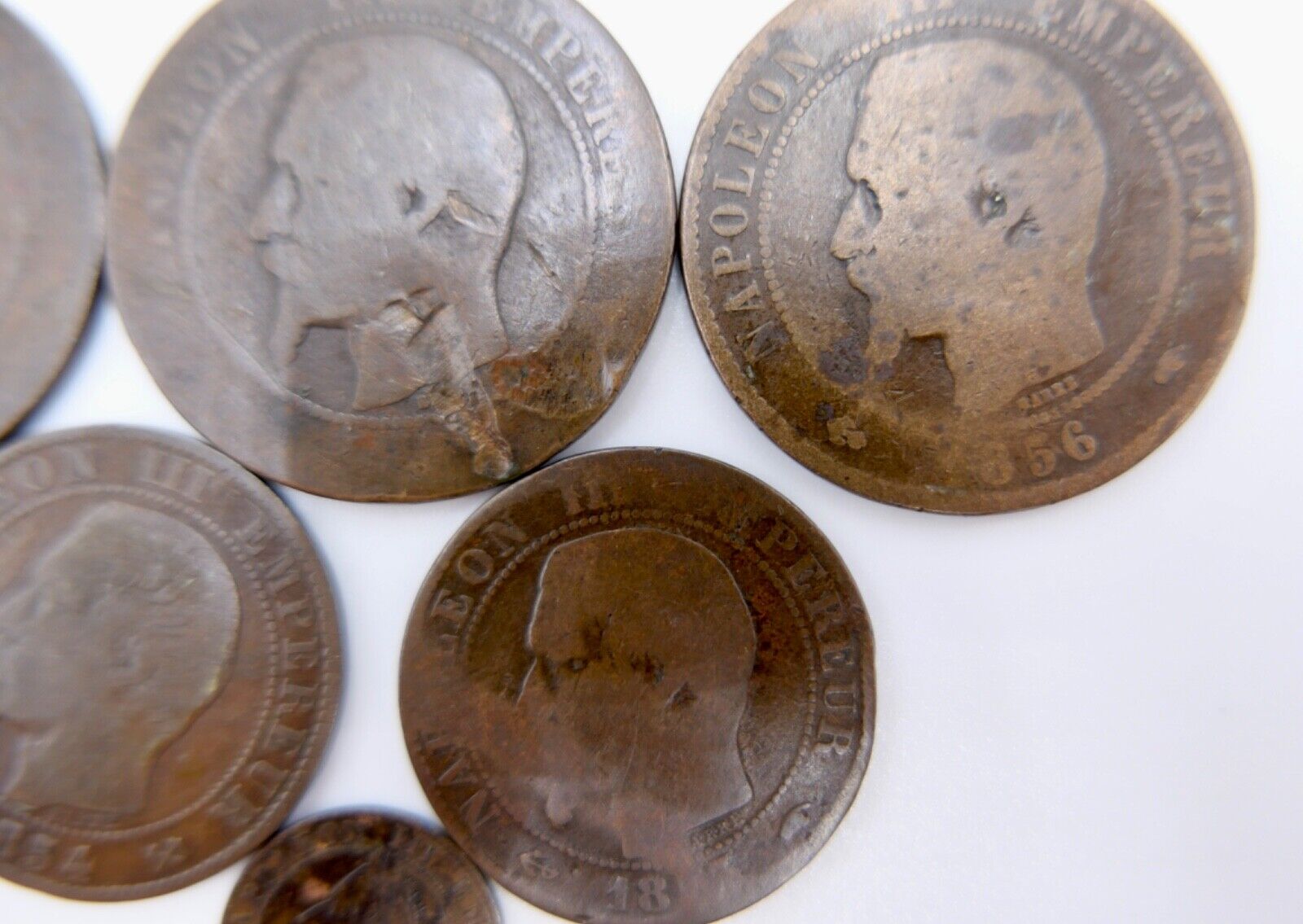 Lot Posten Frankreich Napoleon III 1854-1862 on Cinq Dix 1 5 10 Centimes - Antikhandel-Stuttgart