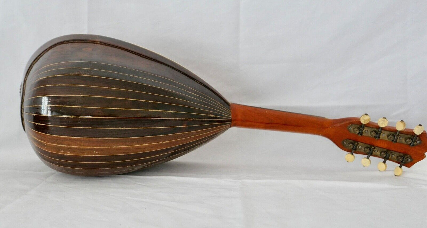 Rundbauch Zupfinstrument alte MARCELLI Mandoline 60 cm - Antikhandel-Stuttgart