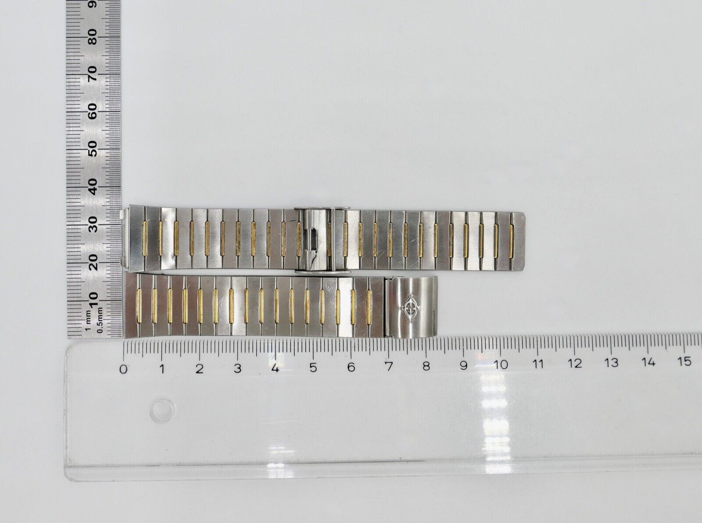 Altes ZODIAC Edelstahlband 18mm Uhrenband Vintage Stahl Gold - Antikhandel-Stuttgart