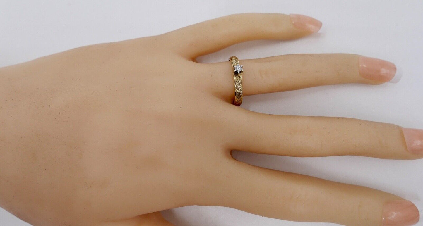 NEU m Etikett 90er Jahre Solitär Ring Gold 585 14K Brillant 0,06 Ct VVS 1 Gr. 53 - Antikhandel-Stuttgart